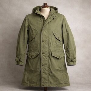 Vintage USAF Olive Parka Type Overcoat Small Talon Zipper Korean War‎ 1951